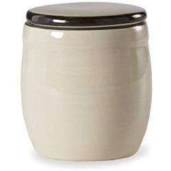 Sugar Glossy Off White 4 x 4 Ceramic Stoneware Food Storage Jar With Lid