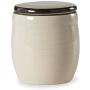 Sugar Glossy Off White 4 x 4 Ceramic Stoneware Food Storage Jar With Lid