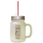 Brown GrandpaS House Rules Spoiling Mandatory Frosted Glass Mason Jar With Straw