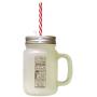 Brown GrandpaS House Rules Spoiling Mandatory Frosted Glass Mason Jar With Straw