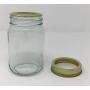 Pint (16 oz) Mayo Glass Jars with Gold 2-piece lids by Richards Packaging 12 pack Flats and Bands Included