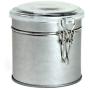 Set of THREE Airtight Latching Canisters with Clear Acrylic Lids - Food Storage Containers, Tea Coffee Sugar - Beautiful Brushed Silver Finish