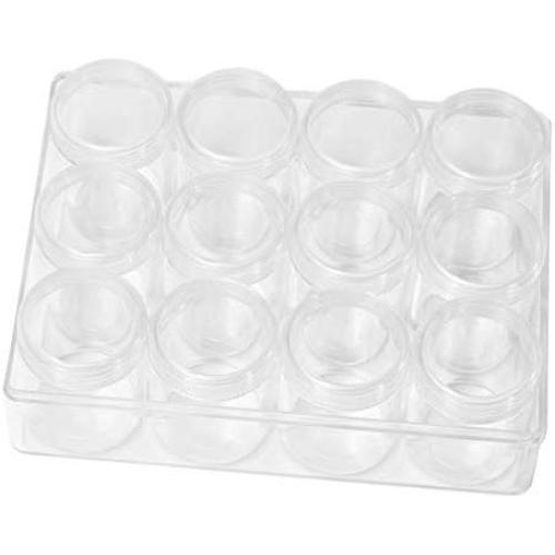 HEALLILY 1 PC 12 Grids Storage Box Set Dustproof Transparent Desktop Organizer Container Paint Medicine Jewelry Display Case