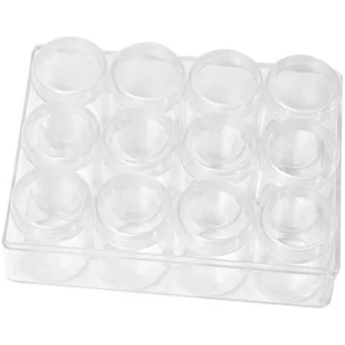HEALLILY 1 Stück 12 Fächer Aufbewahrungsbox Set Staubdichtes Transparenter Schreibtisch Organizer Behälter für Farben, Medikamente, Schmuck Präsentationsbehälter