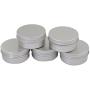 CTKcom 1-Ounce Metal Tins Screw Top Flat Aluminum Silver Slide Round Tin Containers For Lip Balm,Crafts,Cosmetic,Candles,Travel Storage Kit (Pack of 10)