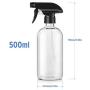 Titanker 2-Pack Spray Bottle, Glass Spray Bottles, Empty Mist Spray Bottle Trigger Sprayer, Refillable 16oz Container for Essential Oils, Cleaning Solutions, Water (Clear)