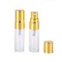 Atomizer Glass bottle Spray Bottle, 3ml Refillable Fragrance Perfume Mini Fine Mist Travel Small Empty Bottle Fragrance Clear Bottle With Aluminum Nozzle,20pcs (Gold)