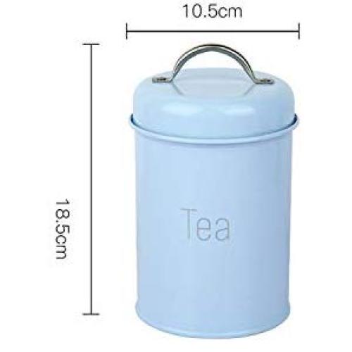 2019 New Food Storage Jars for Snack Tank Container Eating with Lid Bottle Coffee Tea Candy Kitchen Cupboard Seal Canister,Blue Tea