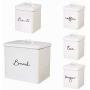Cypress Home White Steel Kitchen Canisters, Set of 5