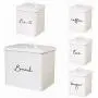 Cypress Home White Steel Kitchen Canisters, Set of 5 Cypress Home White Steel Kitchen Canisters, Set of 5