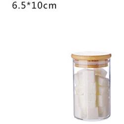 HOMELUNY Set of 4 Airtight Jars Glass Clear Home Use Food Fresh Storage Jars for Candy, Cookie, Rice, Sugar,Flour,Snacks Keeping Food Dry & Fresh 6.5x10cm