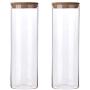 UPKOCH 1800ml Transparent Glass Jars Grain Storage Container with Cover for Tea Coffee Spice Candy (10x25cm)