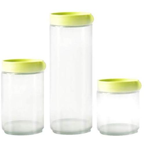 TOPBATHY Food Storage Containers with Lids Transparent Empty Glass Jars for Tea Coffee Spice Candy