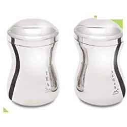 PLANET 007 Stainless Steel Stylish Sugar Container Tea Container/Sugar jar/Tea jar/Canister (Capacity - 900 ml) Pack of 2
