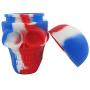 TOPJAR 1 Silicone 15ml Skull Wax Container Non Stick Heat Resistant Multi Use Storage Oil Jar Blue/White/Red