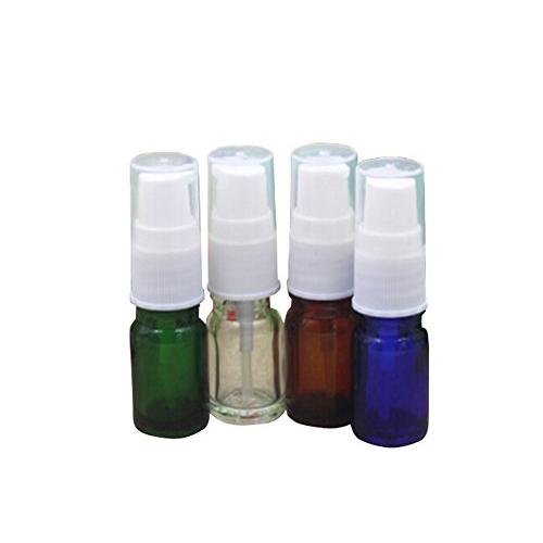 TOPWEL 5ml/10ml Empty Refillable Glass Cream Lotion Pump Bottle-Pack of 6 (5ML, Green)