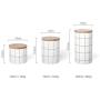 Cwg Set of 3 Tea Coffee Storage Canisters-Ceramic Kitchen Dry Food Sugar Spice Storage Jar with Bamboo Lids
