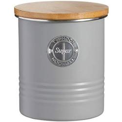 Typhoon Living Airtight Sugar Storage Canister with Bamboo Lid, Grey, 1 Litre