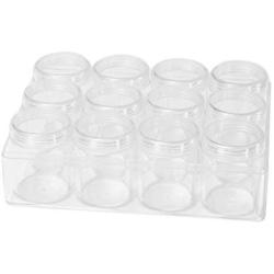 HEALLILY 1 PC 12 Grids Storage Box Set Dustproof Transparent Desktop Organizer Container Paint Medicine Jewelry Display Case