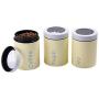 Adzukio Modern Stylish Canisters Sets for Kitchen Counter, 3-piece canister for Tea Sugar Coffee Food Storage Container Multipurpose (Light Yellow)