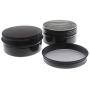 JKLcom Aluminum Metal Tins 3oz/90ml,from 5ml to 250ml options, Black Tins Round Tin Cans Aluminum Tin Jars with Screw Top (Black, 10)