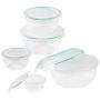 World Kitchen 1113706 884408026189 Snapware 10 Piece Airtight Plastic Food Storage Bowl Set, clear