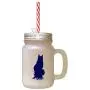 Marine Maine Coon Kat Silhouetten Nr. 1 Frost Glas Mason Jar Mit Stroh