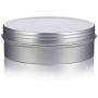 4 oz Metal Steel Tin Flat Container with Tight Sealed Twist Screwtop Cover (6 Pack)