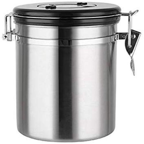 Food Storage Containers Stainless Steel with Airtight Lid and Locking Clamp, Kitchen Coffee Canisters Jars,Pantry Organization and Storage for Tea Snacks Sugar Milk Powder 1.1L/1.4L/1.8L (Size : M)