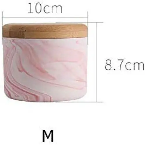 Schicker Marmor-Muster mit Holzüberzug, elegant und luxuriös – Salz- und Zuckerbehälter für den Haushalt, ideal als Home Organizer und für Zigaretten, rosa