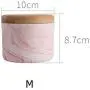 Schicker Marmor-Muster mit Holzüberzug, elegant und luxuriös – Salz- und Zuckerbehälter für den Haushalt, ideal als Home Organizer und für Zigaretten, rosa