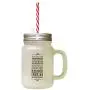 Brown Pray Peace Sleeping He Will Bring Us Goodness Light Frosted Glass Mason Jar With Straw