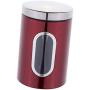 Food Storage Jar, Metal Food Storage Can with Airtight Seal Lid - Modern Design Kitchen Storage Canister for Serving Tea, Coffee,Spice - Red