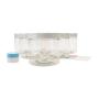 Clear 16 oz Plastic Jars with White Lids (6 pk) with Mini Jar - PET Round Refillable Containers