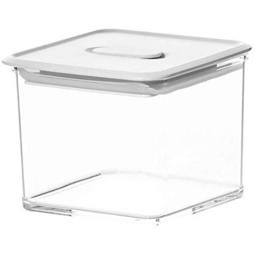 HOMELUNY Set of 4 Clear Crisper Airtight Plastic Food Jars Food Storage Refrigerator Airtight Crisper 500ml for Candy, Cookie, Rice, Sugar,Flour,Snacks Keeping Food Dry & Fresh