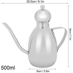 500ml Stainless Steel Olive Oil Bottle with Drip-Free Spout Kitchen Tools Food Jar Cruets Utensil Storage