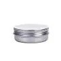 Aluminium Tins, 2 Oz, Runden Behälter, Metallkisten, mit Schraubverschlüssen, für Kosmetik, Auffüllbar, Packung mit 18 (Silber)