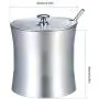 Decdeal Condiment Pots Stainless Steel Seasoning Cans Kitchen Pepper Salt Storage Jar Sugar Bowl with Lid and Spoon Decdeal Condiment Pots Stainless Steel Seasoning Cans Kitchen Pepper Salt Storage Jar Sugar Bowl with Lid and Spoon