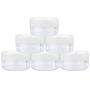 (Quantity: 12 Pieces) Beauticom 15G/15ML (0.5oz) Clear Round Jar with White Lids for Cosmetics, Medication, Lab and Field Research Samples, Beauty and Health Aids - BPA Free