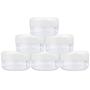 (Quantity: 12 Pieces) Beauticom 15G/15ML (0.5oz) Clear Round Jar with White Lids for Cosmetics, Medication, Lab and Field Research Samples, Beauty and Health Aids - BPA Free