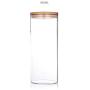 XHHOME Glass Sealed Storage Jar Wide Mouth Tea Coffee Nuts Foods Storage Canisters with Bamboo Lid Kitchen Accessories (950ML)