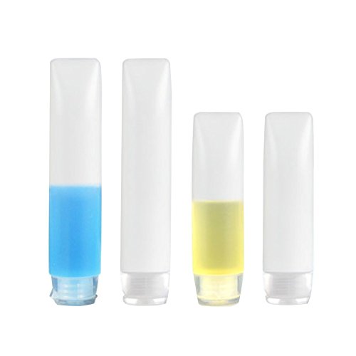 6PCS 50ml Empty Clear Plastic Squeeze Soft Tubes Travel Size Stand UP Cosmetic Sample Packing Jars Makeup Container For Body Lotion Shower Gel Shampoo Cleanser