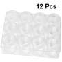 HEALLILY 1 PC 12 Grids Storage Box Set Dustproof Transparent Desktop Organizer Container Paint Medicine Jewelry Display Case