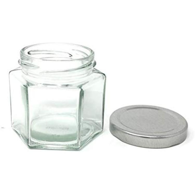 6 oz Hexagon Glass Jar with Lid (190 ml)