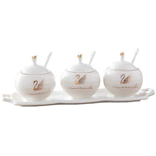 Mini Spice Jars European ceramic seasoning jar set home room creative large capacity storage box