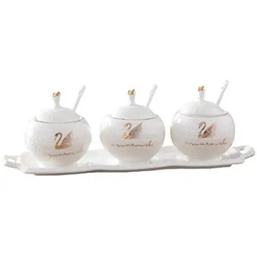 Ensemble de bocaux de condiments en céramique européenne Mini Spice Jars, boîte de rangement créative de grande capacité pour la maison et la pièce. Ensemble de bocaux de condiments en céramique européenne Mini Spice Jars, boîte de rangement créative de grande capacité pour la maison et la pièce.