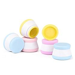 EFAILY 4 PACK Travel Containers Sets, Silicone Cream Jars for toiletries Travel Size Containers with Hard Sealed Lids for Face Hand Body Cream 20ml