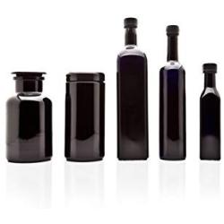 Infinity Jars Kitchen Glass Jar Variety Set: 250 ml Oil Bottle, 1 L Oil Bottle, 500 ml Long Neck Bottle, 1 L Screw Top Jar and 1 L Apothecary Jar