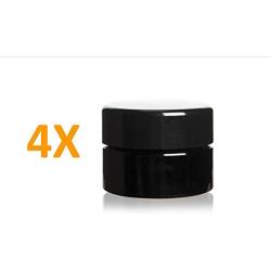 Premium Amethyst Black Glass Ultraviolet Airtight Lightproof Jar 5ML (0.17 fl oz), 10ml, 30ml, 50ml, 100ml,200ml,250ml,500ml,1000ml Pocket Size Screwtop (4 Pack)