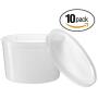 [10 Count 64 Oz Combo] Basix Round Clear Food Storage Deli Container With Lids, Perfect For Meal Prep Soup, Ice Cream, Freezer, Dishwasher And Microwave Safe
